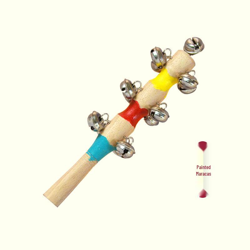 Children's Orff Percussion Instruments: Triangle, Castanets, Maracas, Tambourine, Wood Block, Cymbals