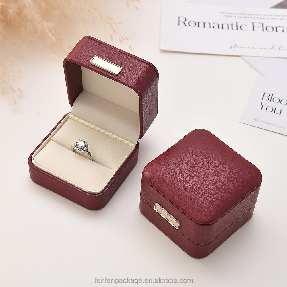 New Luxury Pu Leather Jewelry Box for Earrings & Rings - Premium Customizable Gift Box with Logo Jewelry Packaging Box PU&Velvet