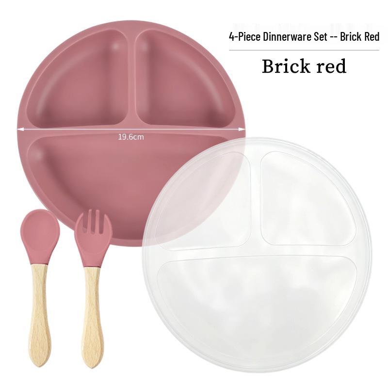 Children's Silicone Smiley Face Divided Meal Plate - Drop-Resistant, Three-Compartment Training Tableware