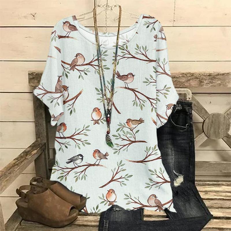 Plus Size Women's 3D Printed Loose Long Sleeved T-shirt Fashion for Women Shirts