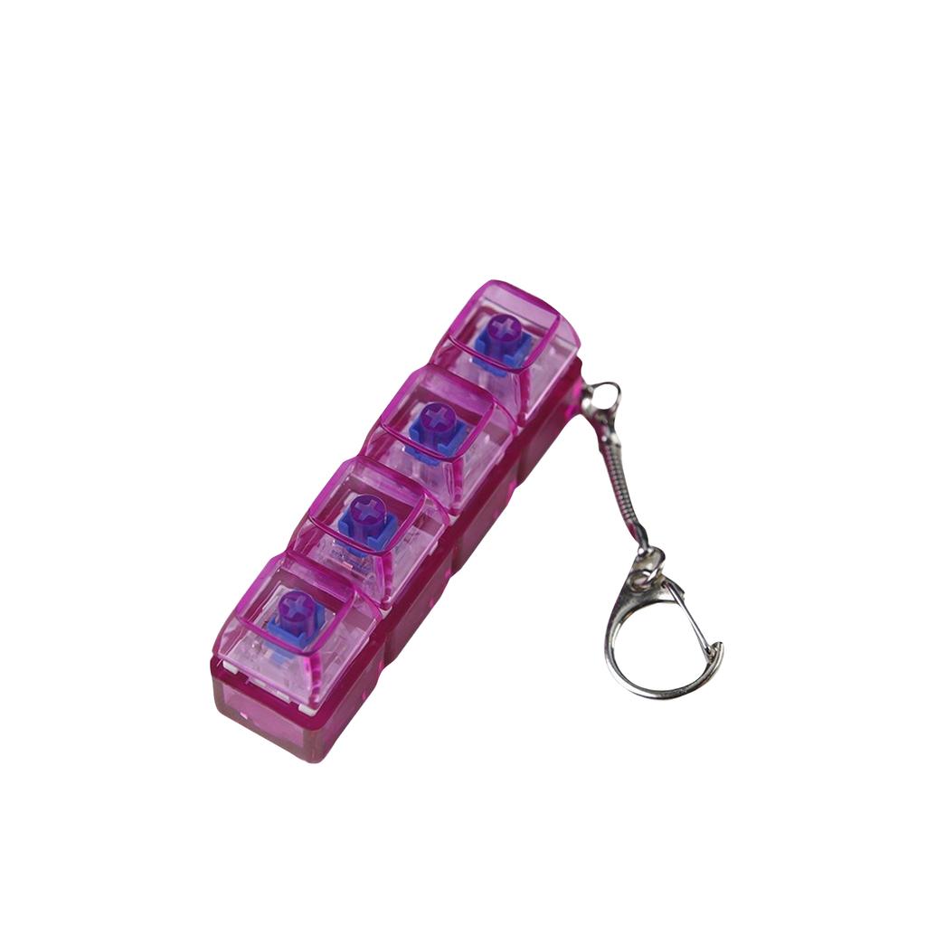 Mechanical Keyboard Luminous Transparent Shaft Decompression Toy, Crystal Keycap High Decompression Toy School Bag Pendant