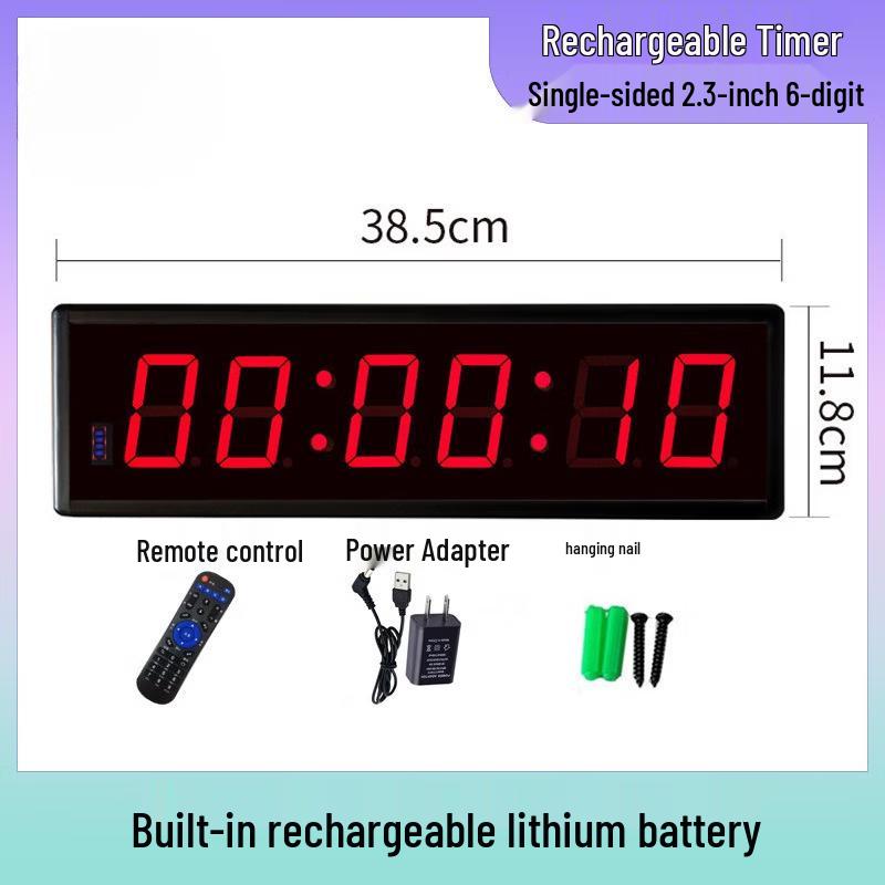 2,3-дюймовый 6-значный светодиодный перезаряжаемый таймер