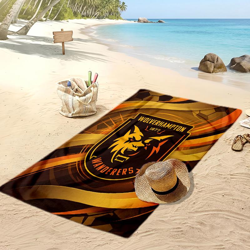 Asciugamano da Spiaggia Stampa Calcio Wolverhampton Wanderers, Asciugamano Grande Morbido Asciugatura Rapida per Spiaggia Campeggio Nuoto