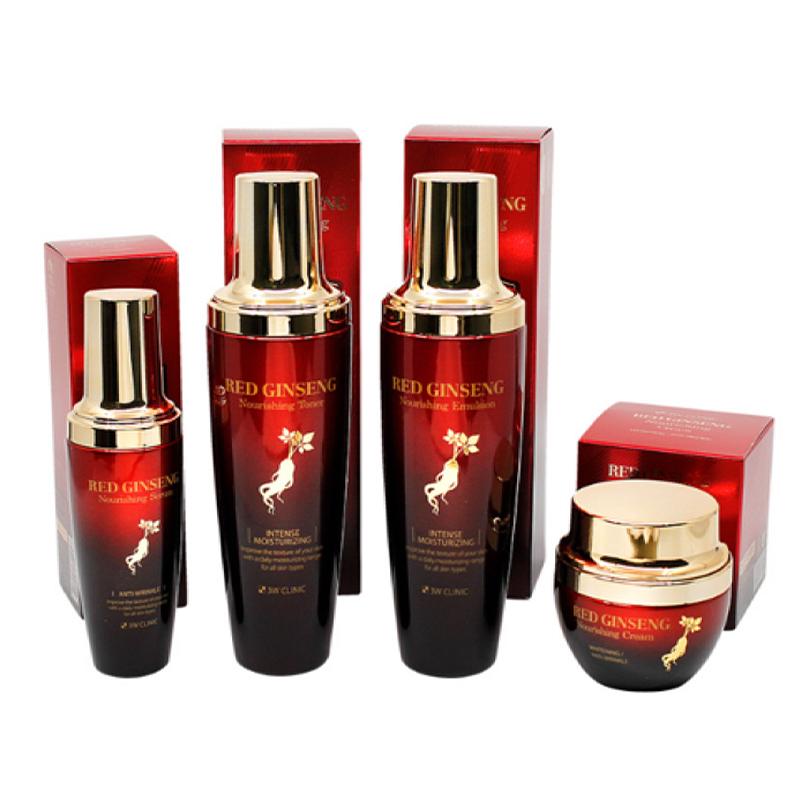 3W CLINIC Red Ginseng Nourishing Basic Skincare 4-Piece Set