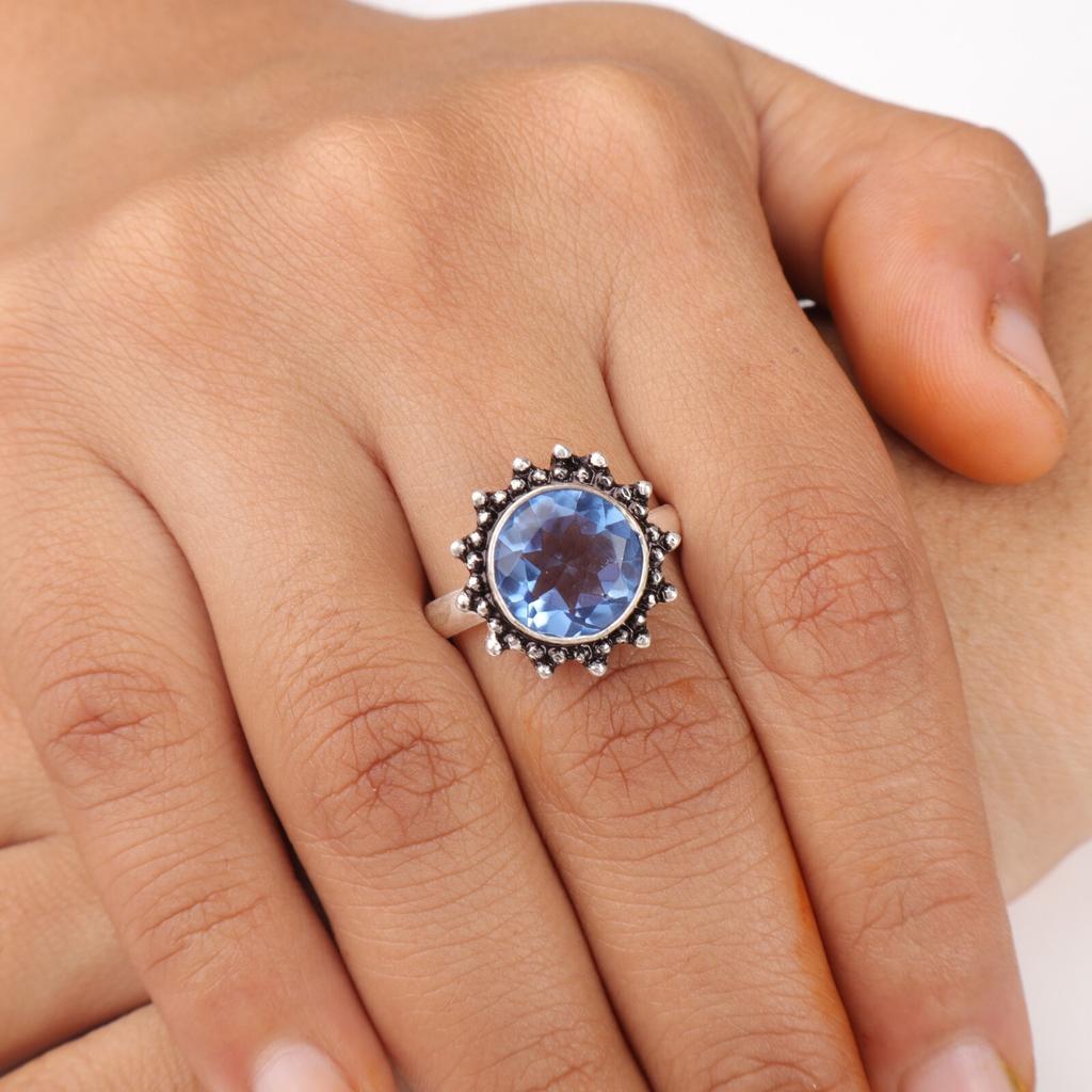 Tanzanite Gemstone 925 Stamped Silver Jewelry Handmade Ring For Anniversary Gift RR-7-6
