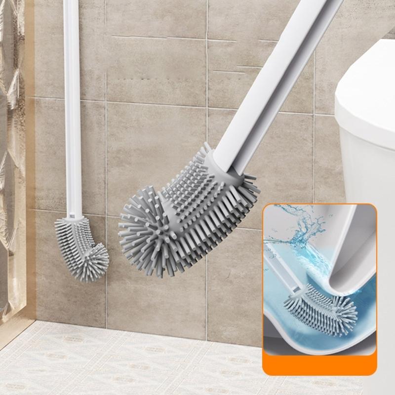 Household Toilet Bowl Brush Bathroom Cleaning Tools Flexible Bendable Silicone Bathroom Toilet Cleaning Brush Enduring
