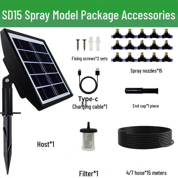 Solar-Powered Smart Watering Kit: Automatic Timer & Self-Watering Sprinkler for Plants