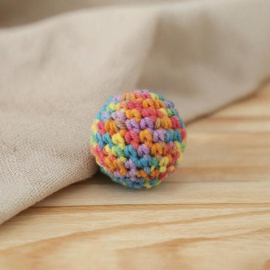 Interactive Cat Toys, Wool Crocheted Ball, Bite-Resistant Teaser Ball for Scratching Chasing, Plush Safe Toy for Cats