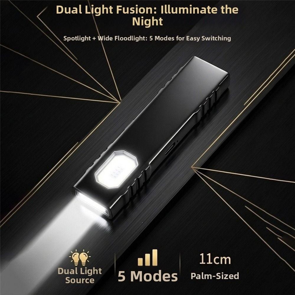 Mini COB Flashlight Pen Clip Design Work Light Portable Flat Light  Outdoor Lighting