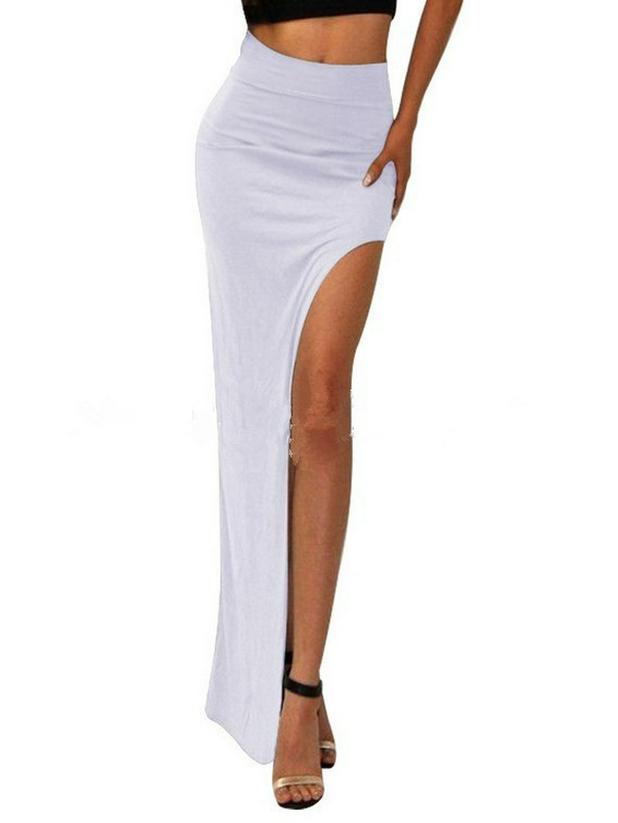 High Waist Sexy Multicolor Side Slit Bodycon Dress