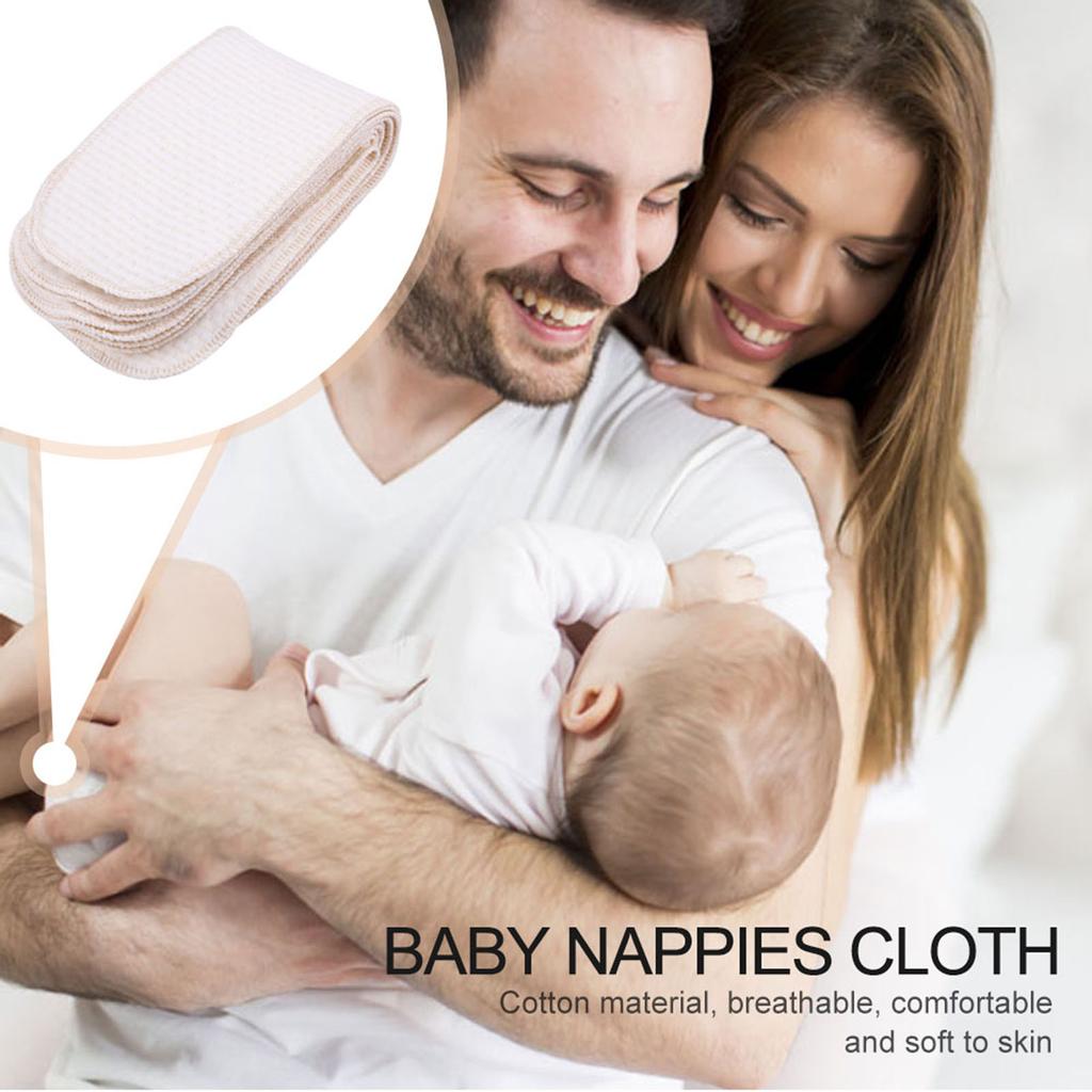 10 buc/lot scutece pentru bebeluși din bumbac respirabil pentru nou-născut, reutilizabile, lavabilă, cu inserție pentru scutece