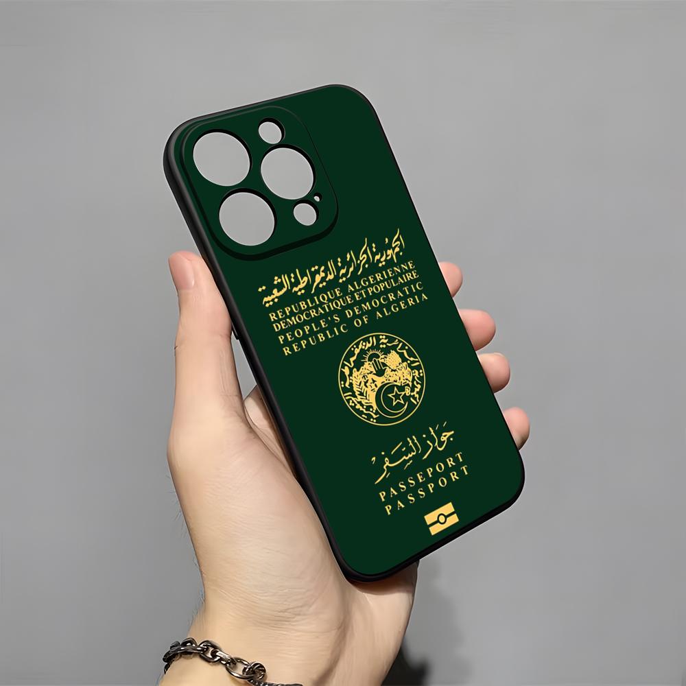 Algeria Passport Phone Case For IPhone 17 Pro Max 16 15 14 Pro Max 13 11 X Xs Xr 8 7Plus Silicone Cover
