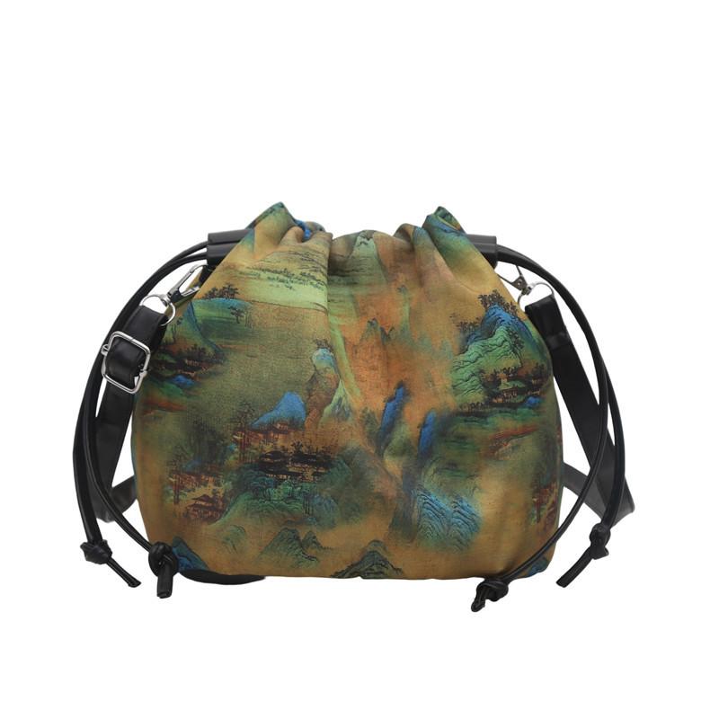 

Женские сумки большой вместимости - Сумка кроссбоди с принтом в китайском стиле, большой вместимости, мягкая, прочная, повседневная, модная, шикарная, премиального качества, высокая ценность