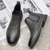 Large Size Chelsea Boots Men's 2025 Fall/Winter Coloring Fashion Vintage British Martin Boots Fleece Boots
