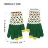 Flower Pattern Knitted Gloves For Women Girl Stylish Design Windproof Thick Warm Handwear for Cycling Skiing Daily Use