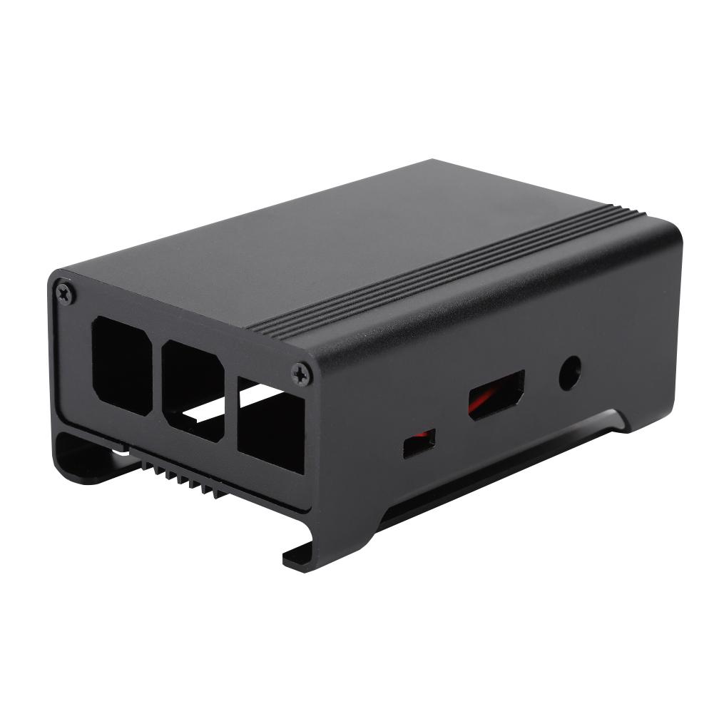 V1 Aluminum Alloy Metal Case with DC 5V Cooling Fan for Raspberry Pi 3 b 2 b RPB +(Black )