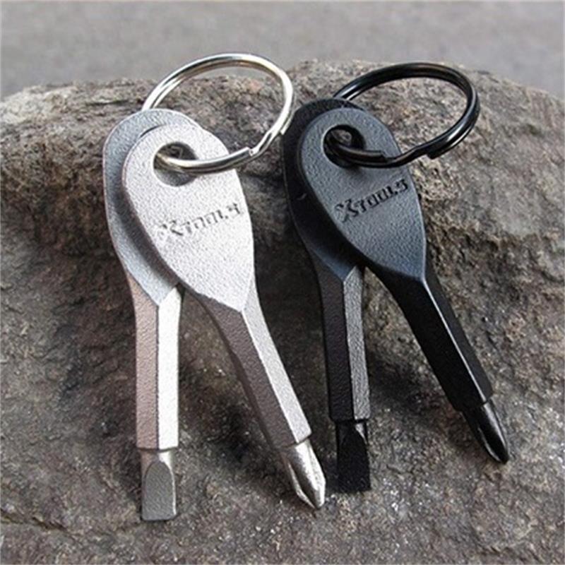 Buy Portable Stainless Steel Keychain Flathead Head Key Ring Screwdriver at affordable prices