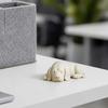 3D Printed Sleeping Dog Figurines, White Lying Puppy Ornaments, Realistic Puppy Statue Decorations, Minimalist Desktop Decor for Office Home Cute
