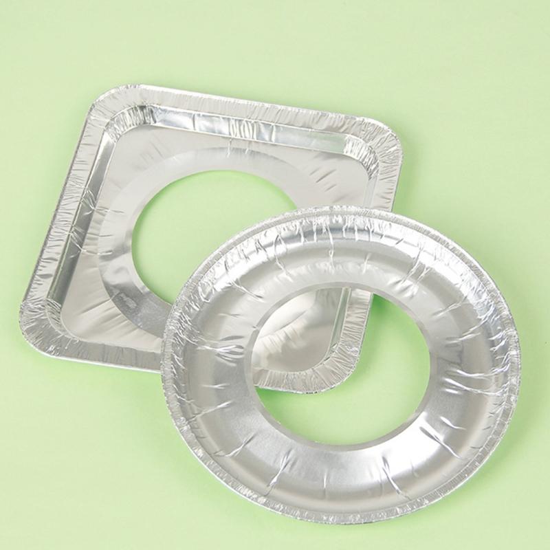 Pack of 10 Tin Stove Liners Oil Proof Covers Gas Stove Liners for Gas Burners Ensuring a Clean Cooking Environment