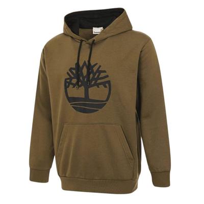 Tfo Ağaç Logolu Fırçalı Arka Rahat Kapüşonlu Uzun Kollu Sweatshirt Erkek sweatshirt Haki A4445-302