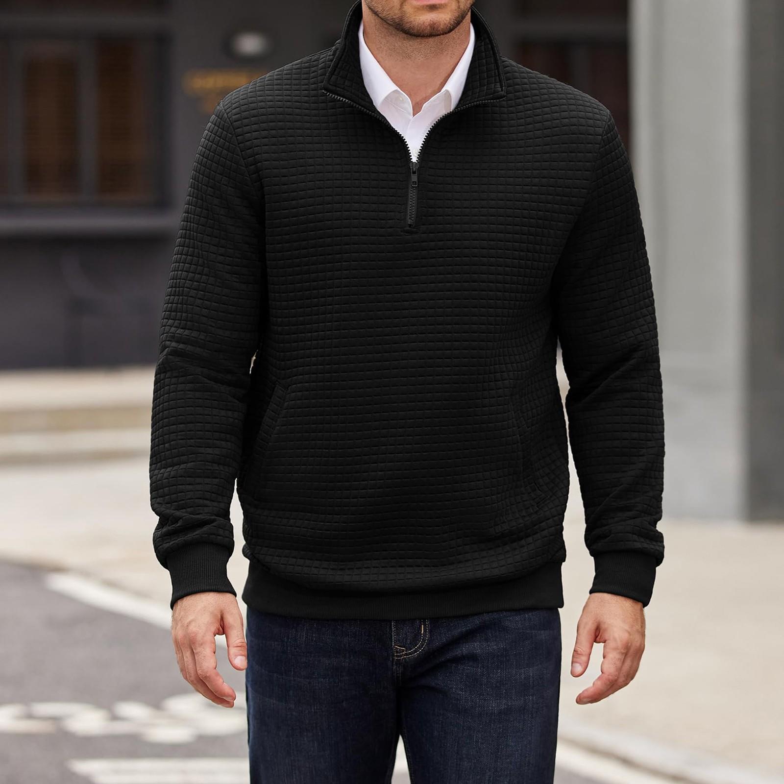 

Мужская толстовка с капюшоном на молнии, повседневная куртка с карманами, теплая зимняя спортивная верхняя одежда L чёрный