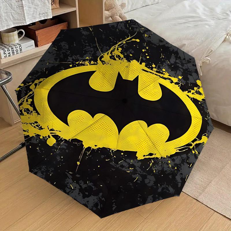 1PC Warner Batman Logo Automatic Open/Close Umbrella with Windproof, 76-Rib Sturdy Canopy, Durable Ribs1293A
