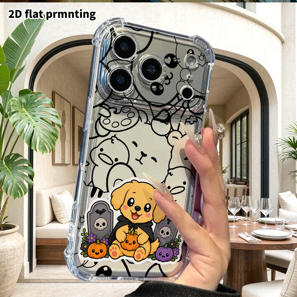 Phone Case: 2D flat, suitable for iPhone 18, 17, 16, 15, 14, 13 Pro protective cases, cape little golden retriever, perfect Christmas and Halloween ho