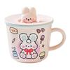 Cartoon Keramiktasse Süßes Mädchen mit Hohem Aussehen Zuhause Büro Paar Frühstück Wasserbecher Souvenir mit Deckel