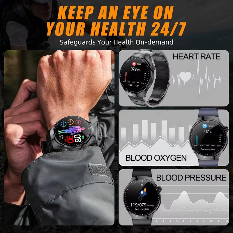 2025 Neue Präzise Blutfette Harnsäure Smartwatch Für Männer EKG+PPG Uhr Outdoor Sport Bluetooth Anruf Gesundheit Smartwatches