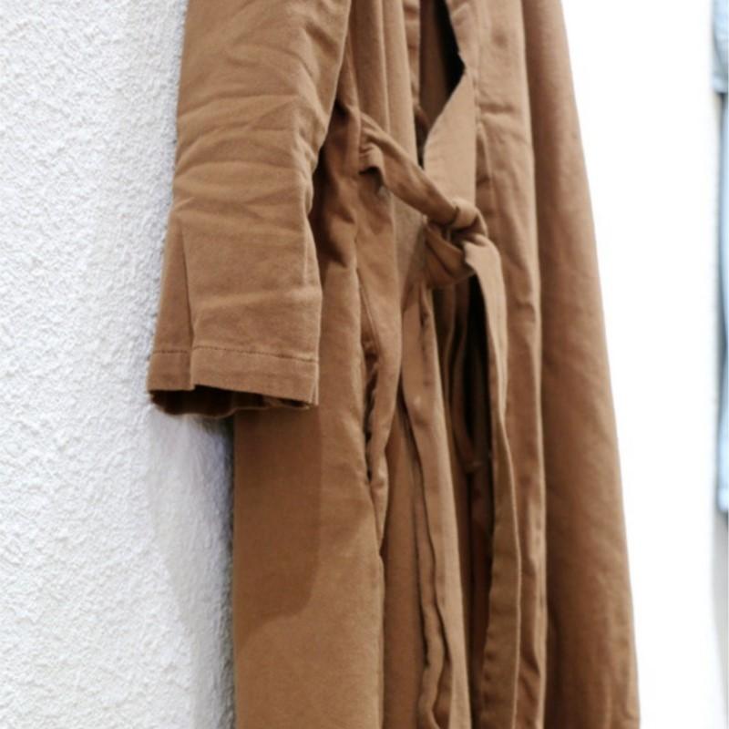 Johnature Dámské kabáty s bandáží v čínském stylu, jarní sedmirukávové stojáčkové vintage volné kabáty