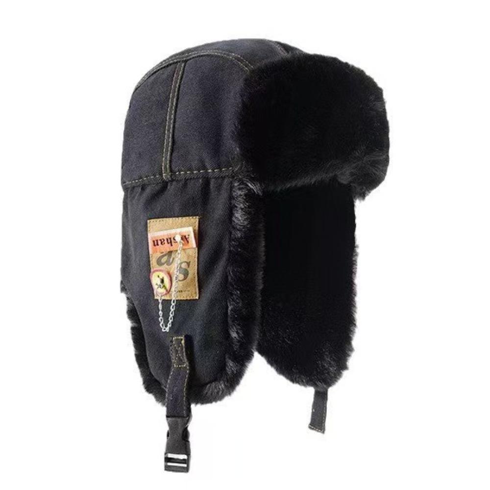 Faux Fur Winter Hat Thick Ear Protectors Hats Fashion Bomber Hat Male