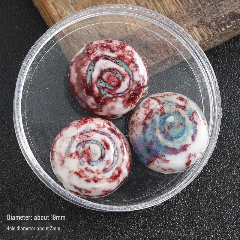 Handmade Ceramic Beads: Irregular, Windmill Design for DIY Necklace and Jewelry Making