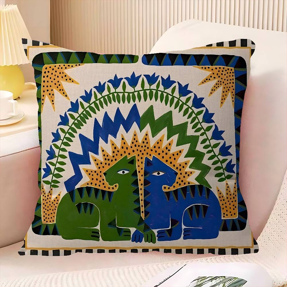 Ancient Egypt Tiger Leopard Maple Design Cushion Cover Happy Autumn Harvest decor Holiday Decorati Pillow Cover