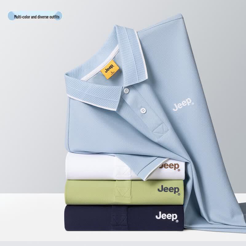 JEEP Men's Silk Linen Blend Cooling Polo Shirt