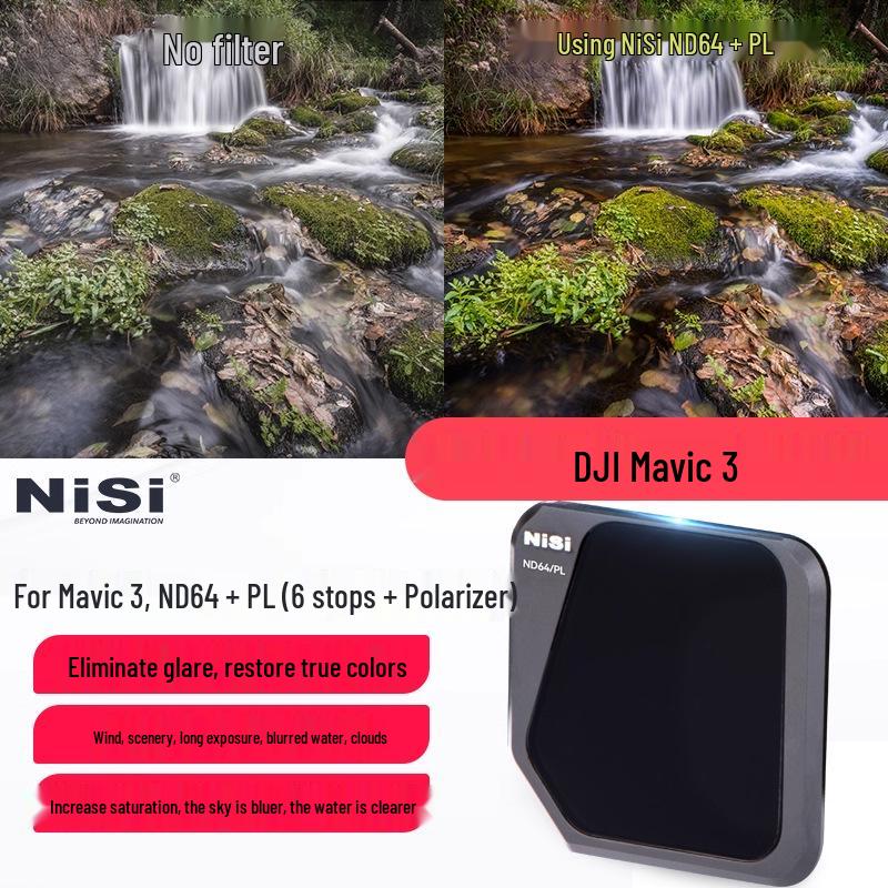 8NiSi Black Soft ND Coated Filter for DJI Mavic 3 Drone