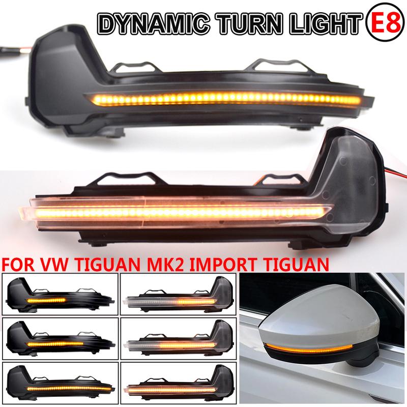 A Pair LED Side Mirror Dynamic Turn Signal Sequential Light For Volkswagen VW Tiguan MK2 Import Tiguan,For Touareg MK3(EU)