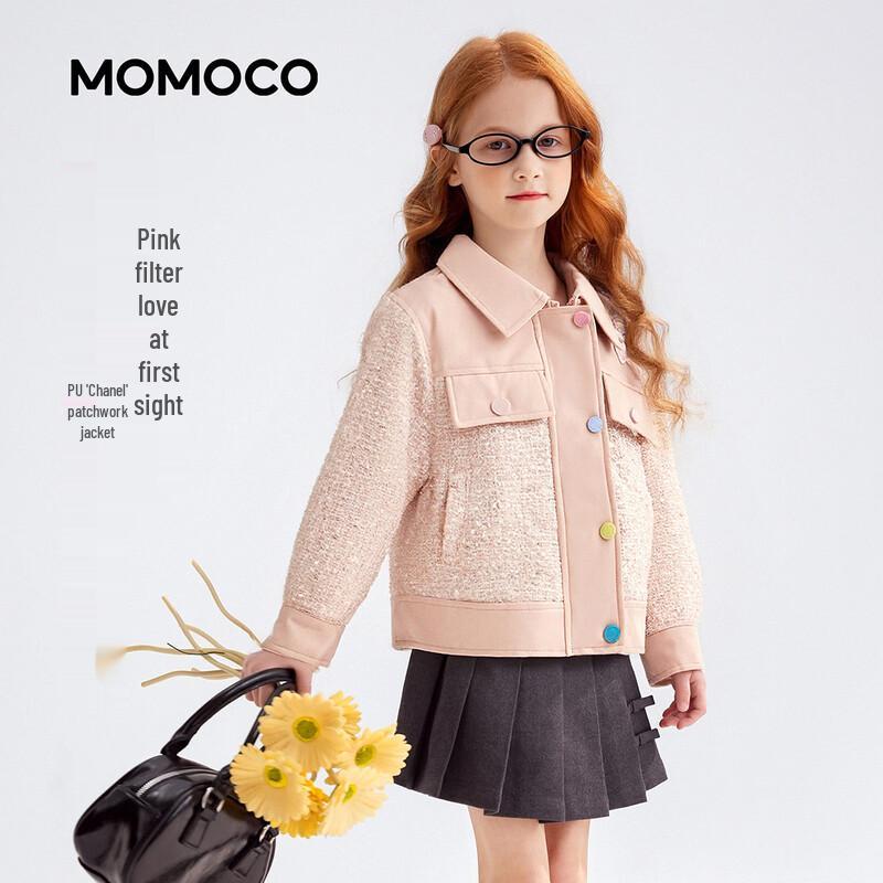 MOMOCO 2026 Spring Girl s Fashion Patchwork Jacket 120