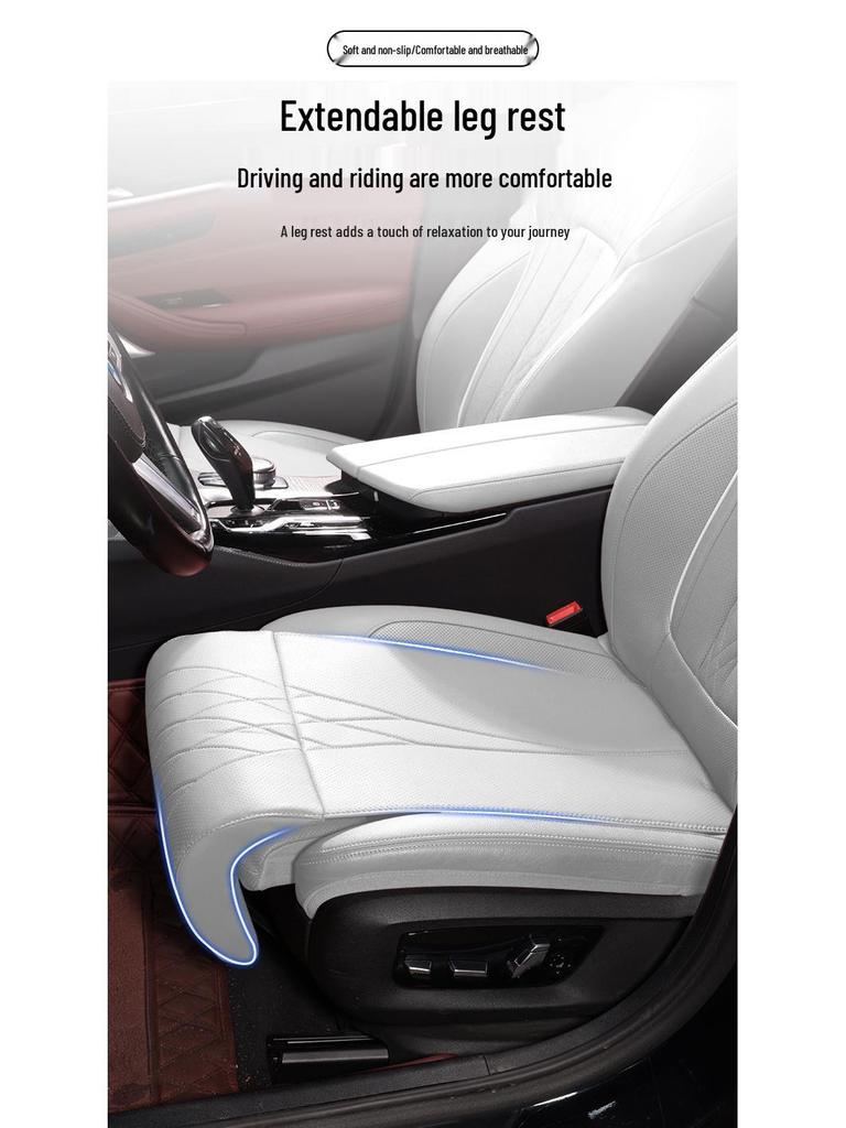 Universal Car Seat Cushion with Leg Support - All-Season, Driver & Passenger Use