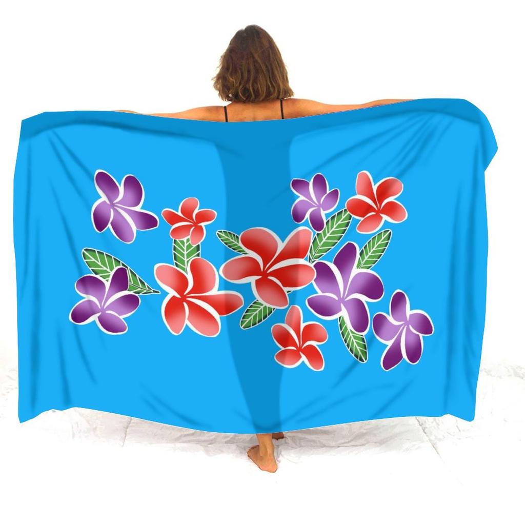 Bikini Coat Anti-Slip Sarong Hawaiian Vintage Pattern Custom Floral Print Polynesian Sarong Summer Beach Soft Shawl