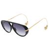 Extra Large Oval Pilot Punk Goggles Women Big Frame New Trendy Vintage Eyeglasses Double Beam Sun Eyeglasses For Ladies UV Protection 400