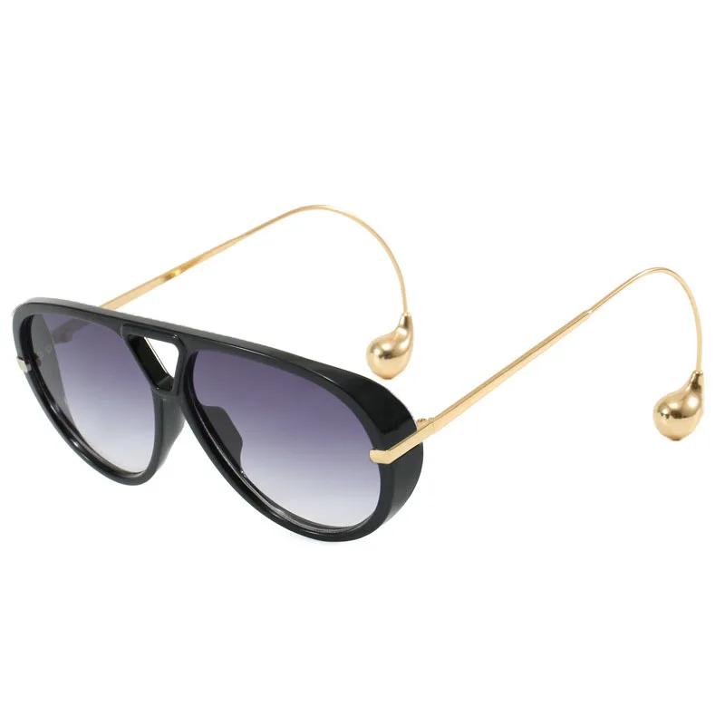 Extra Large Oval Pilot Punk Goggles Women Big Frame New Trendy Vintage Eyeglasses Double Beam Sun Eyeglasses For Ladies UV Protection 400
