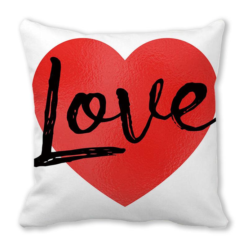Home Decor Valentine'S Heart Love Wild Decorative Pillow Covers Pattern Cushion Cover Suitable For Sofa Bedroom Car Pillow Cover