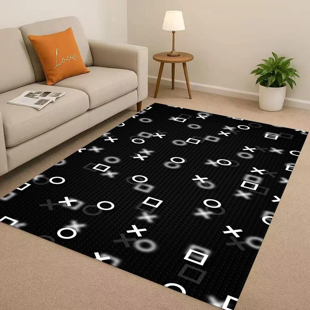 Classic Game Zone Sign Gamer Controller Living Room Non-Slip Area Rug Carpet for Bedroom Kids Playroom Sofa Home Decor Doormat
