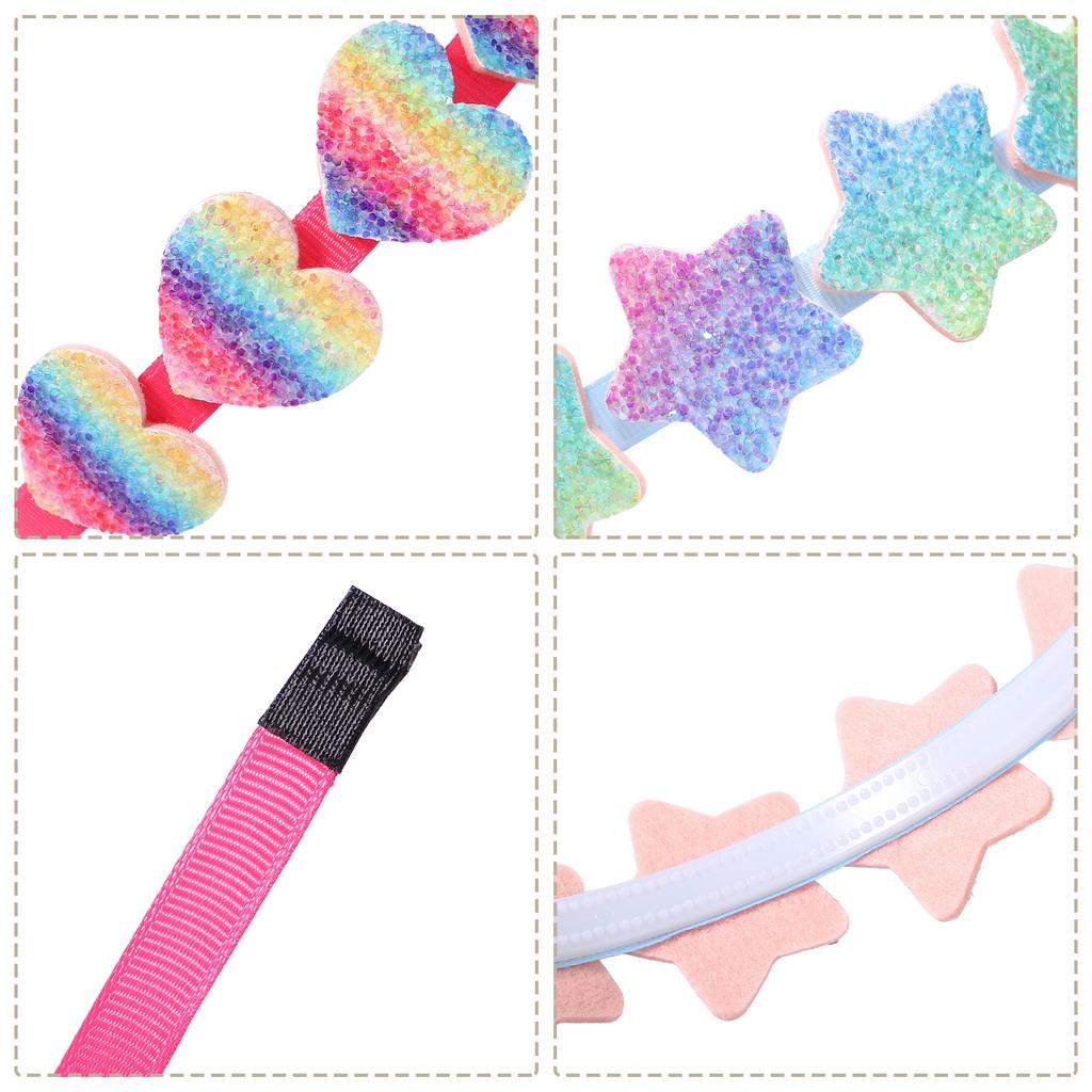 Children'S Candy Color Love Green Onion Powder Headband Cute Princess Gradual Change Rainbow Color Headband Hair Accessories 2544