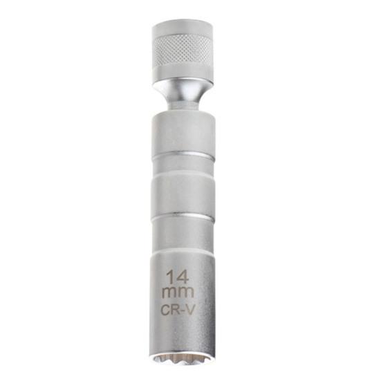 Spark Plug Socket Wrench Ultra-thin Labor-saving Good Hardness 12-Point 14mm/16mm Magnetic Spark Plug Removal Tool Swivel Extension Car