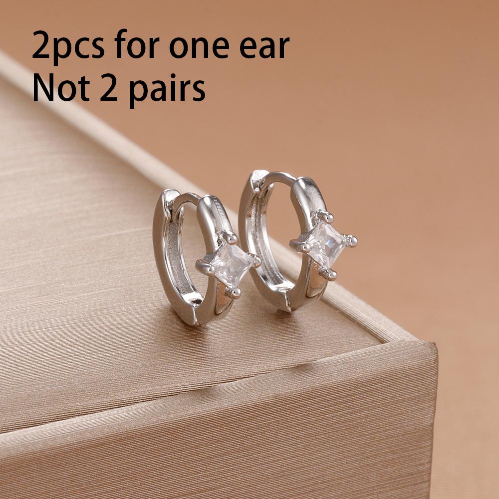 Exquisite Multicolor Crystal Flower Hoop Earrings for Women Girl Stainless Steel Fashion Korean Wedding Romantic Jewelry Gifts