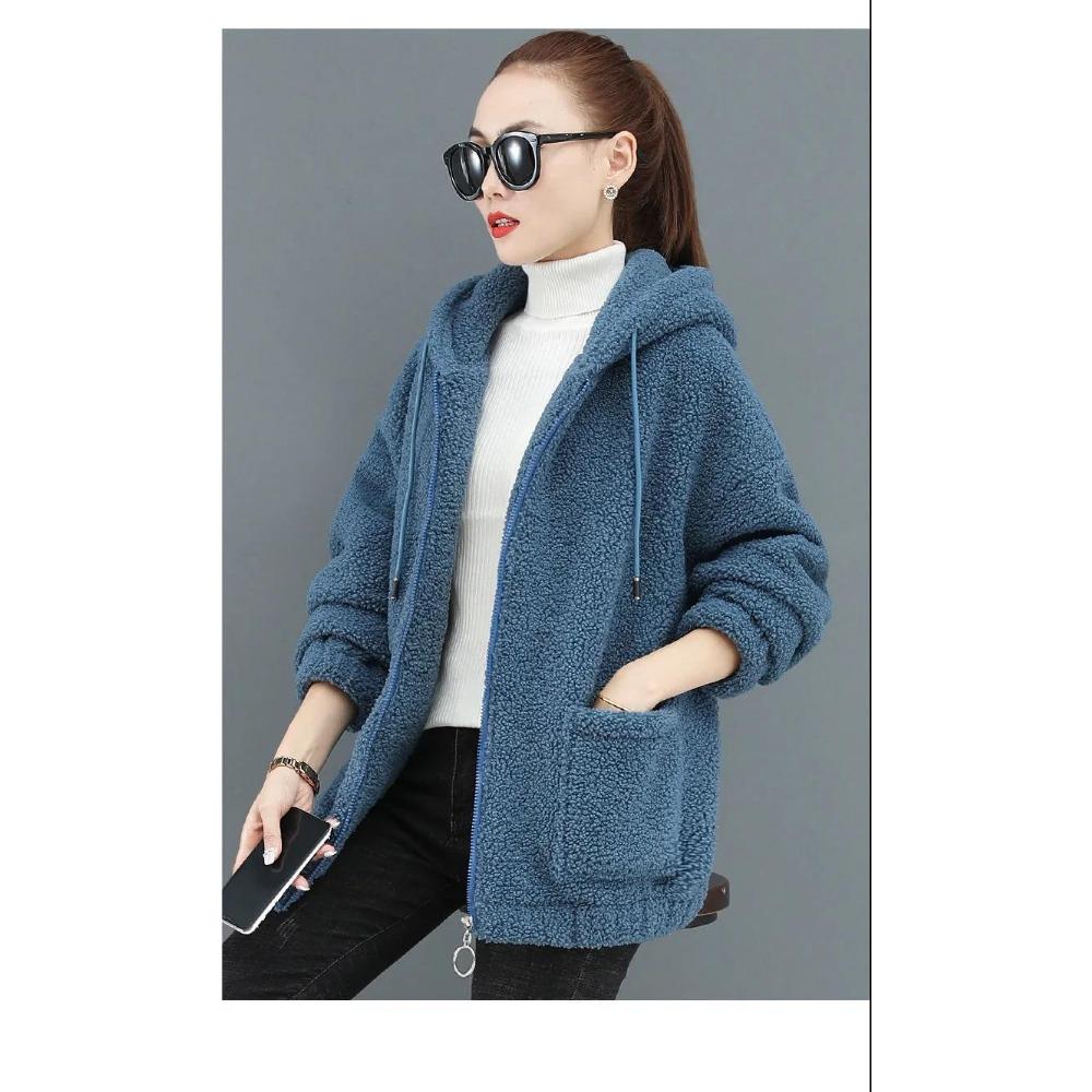 Plus Size Women's New Lamb Cashmere Coat Loose Sweatshirt