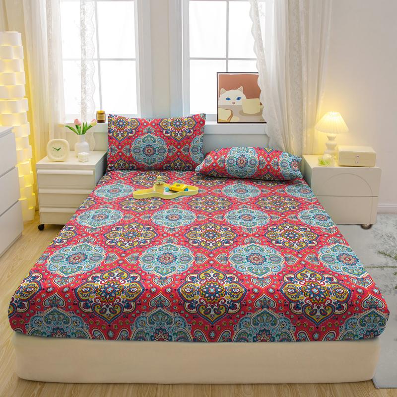 

Комплект из 3-х частей, простой современный матовый простынь на резинке с рисунком «Богемия», комплект покрывала для спальни с принтом, постельное белье 90x200cm