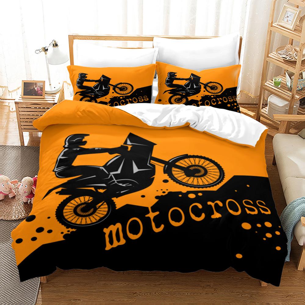 3D Racing Bedding Set King Queen Down Duvet Cover Pillowcase 2/3pcs Motocross Bed Cover Boys Men Home Textile Gift