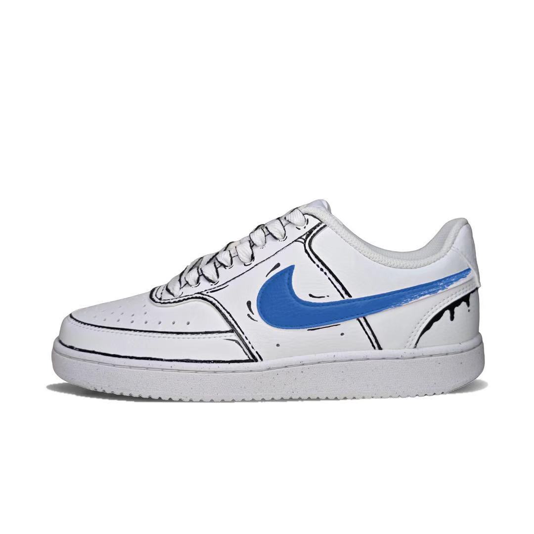 

Nike Court Vision 1 Slip Resistant Low top Skateboard Shoes Unisex White Blue DH2987-100(Team1553-) 38.5